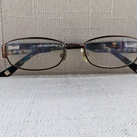 Liz Claiborne Women Glasses Frame Blue Bronze Tone Eyeglasses L392 ORX3 - Picture 3 of 12